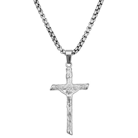 Stainless Steel Mens Crucifix Necklace Kennedys Showcase
