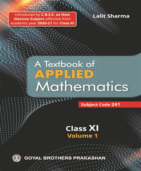 CBSE Class 11 Applied Mathematics Book A Textbook Of Applied