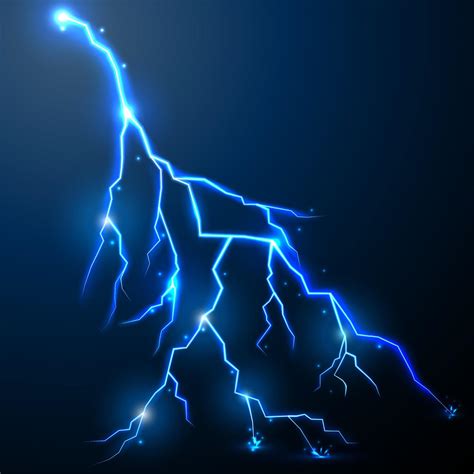 Lightning Of Blue With A Black Background Vector Vector Art At