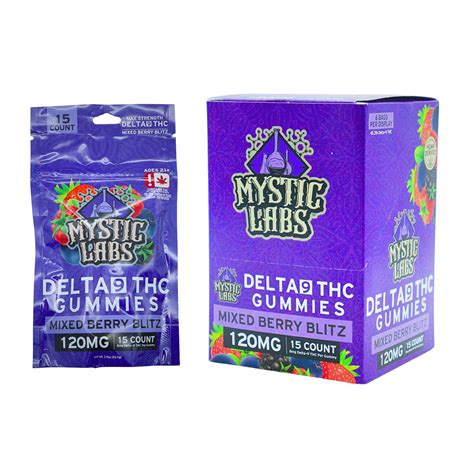 MYSTIC LABS DELTA 9 THC GUMMIES 120MG MIXED BERRY BLITZ BOX OF 6 PACK