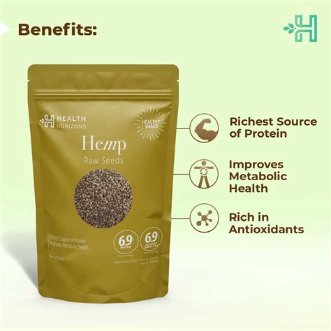 Buy Health Horizons Raw Hemp Seeds With Fatty Acids Perfectly Balanced Omega 6 And 3 Amino Acids