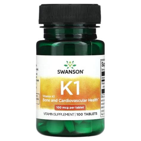 Swanson Vitamin K1 100 Mcg 100 Tablets 100 Count Frys Food Stores