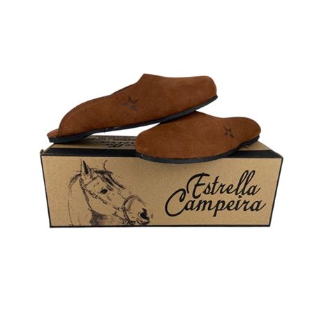 Chinelo Ga Cho Alpargata Feminino Estrella Campeira Original Couro