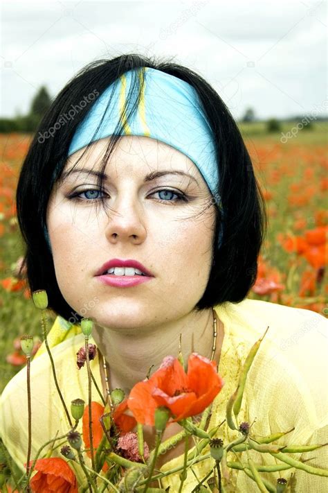 Attractive Blue Eyed Brunette Stock Photo Ursula