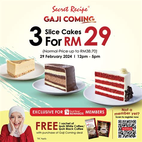 Secret Recipe Payday Sale Feb Gaji Coming Rm For Slice