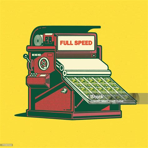 Money Printer Printing Money Stock Illustration - Download Image Now - 1950-1959, 1960-1969 ...