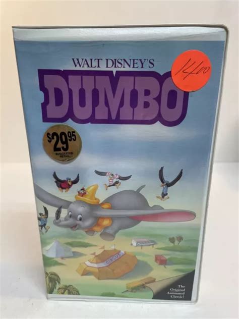 Dumbo Vhs Walt Disney Black Diamond Classics Rare Pink Spine Vintage