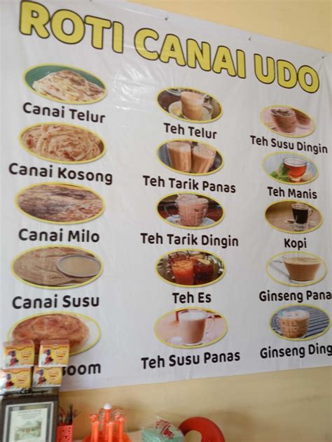 Menu At Roti Canai Udo Restaurant Bangkinang