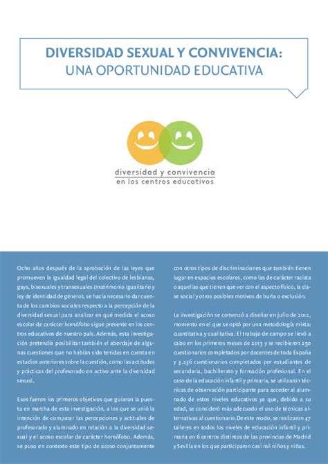 Pdf Diversidad Sexual Y Convivencia Una Oportunidad Educativa Mercedes Sánchez Sainz