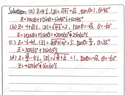 Solved Find The Modulus And Argument Of The Following Complex Numbers