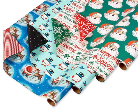 American Greetings 160 Sq Ft Reversible Vintage Christmas Wrapping