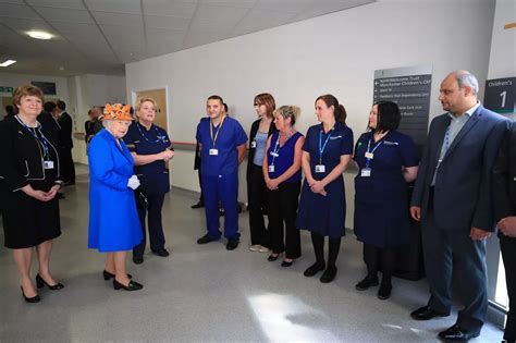 The Queen Visits Injured Youngsters At Royal Manchester Childrens