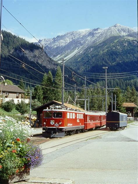 RhB Schnellzug 564 Von St Moritz Nach Chur Am 22 08 1995 Einfahrt