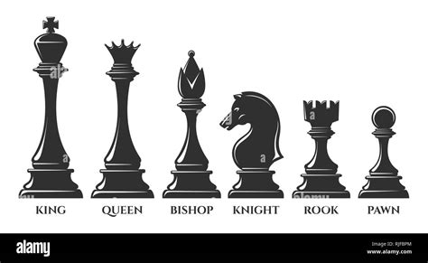 Chess Pieces Vector Chess Piece Knight And Pawn Bishop And Queen