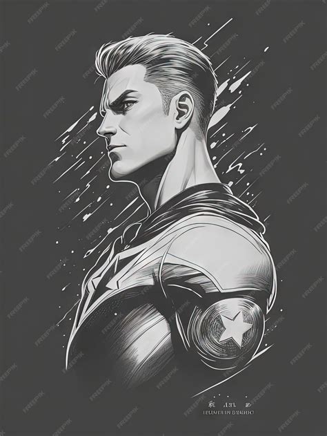 Premium Ai Image Daring Superhero Line Art Masterful Inked Illustration