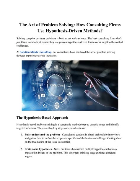 Ppt The Art Of Problem Solving How Consulting Firms Use Hypothesis Driven Methods Powerpoint