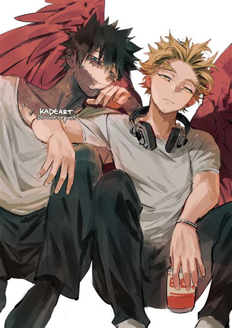 Safebooru 2boys Black Hair Black Pants Blonde Hair Blue Eyes Boku No Hero Academia Burn Scar