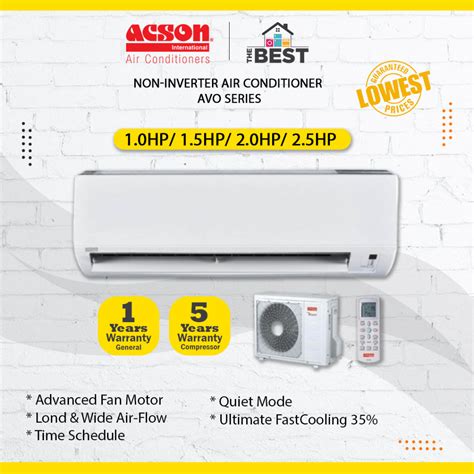 Acson R32 AVO Non Inverter 1 0HP 1 5HP 2 0HP 2 5HP Air Conditioner