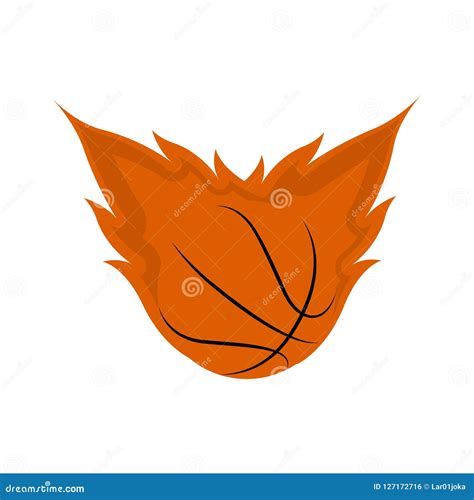 Isolated Basketball Ball With Fire Effect Stock Vector Illustration