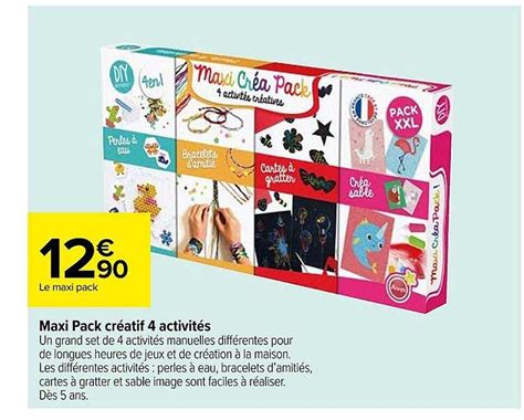 Promo Maxi Pack Créatif 4 Activités chez Carrefour iCatalogue fr