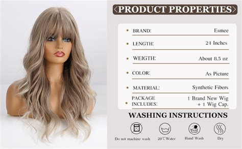 Esmee Highlight Brown Blonde Ash Gray Long Wigs Heat Resistant