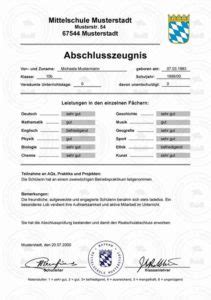 Beglaubigte Übersetzung Schulzeugnis ab 49