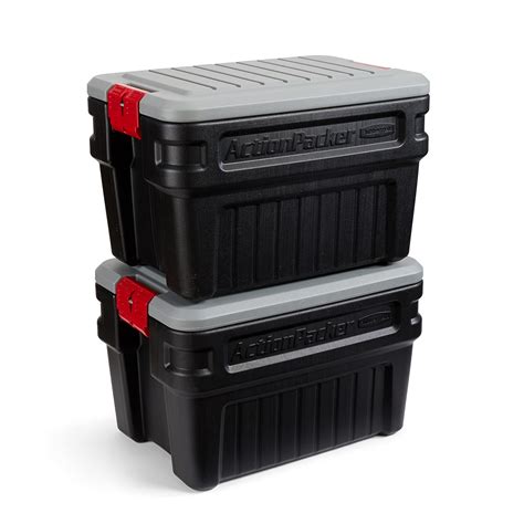 Rubbermaid Actionpacker 24 Gal Lockable Storage Bins Pack Of 2