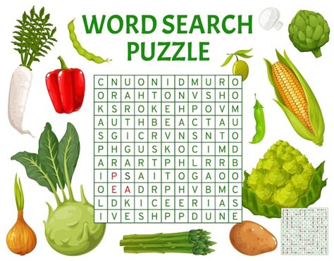 Premium Vector Cartoon Farm Vegetables Word Search Puzzle Game