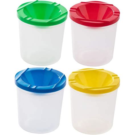 No Spill Paint Cups With Lids Art Supply For Kids School Classroom