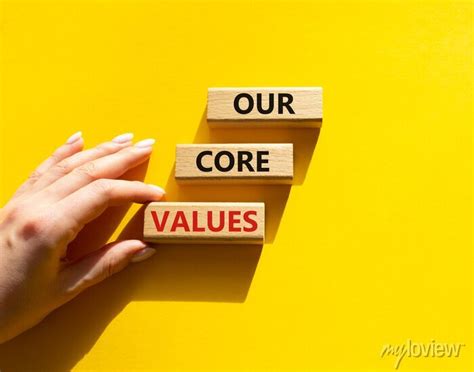 Our Core Values Symbol Concept Words Our Core Values On Wooden Wall