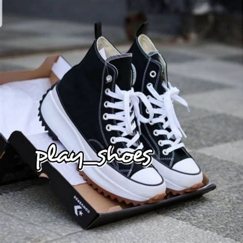 Jual Sepatu Converse Run Star Hike Hi Jw Anderson Black White Wanita