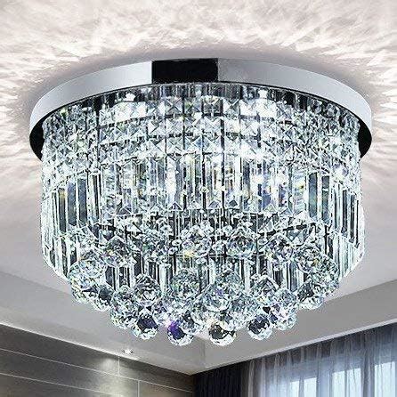 Saint Mossi Modern K9 Crystal Raindrop Chandelier Lighting Flush Mount