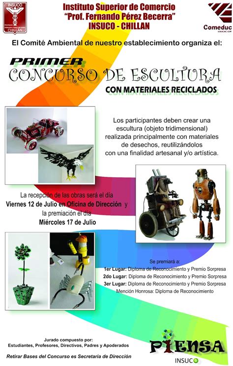 P I E N S A INSUCO 1er Concurso De Esculturas Con Materiales Reciclados