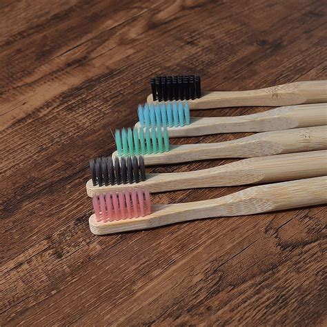 Brosses à dents en bambou écologique bleu ciel pour adultes Ma jolie