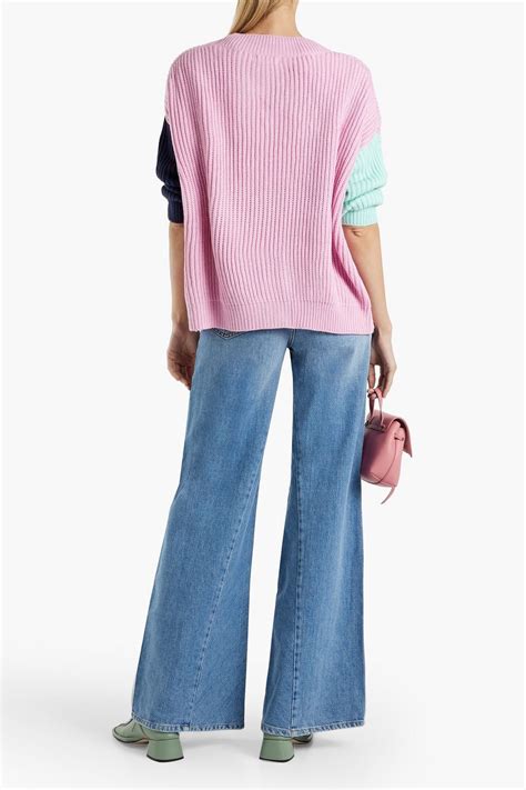 Olivia Rubin Cecily Color Block Ribbed Knit Cardigan The Outnet