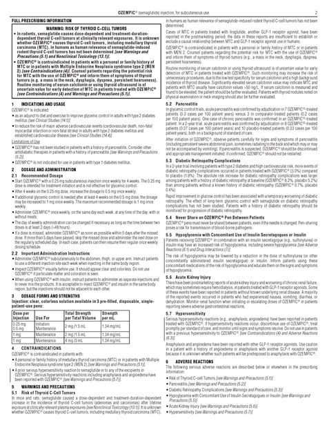 Prescribing Information | Ozempic® (semaglutide) injection 0.5 mg or 1 mg