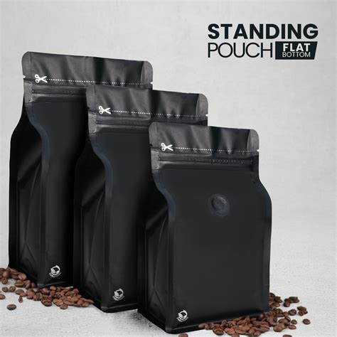 Jual STANDING POUCH FLAT BOTTOM VALVE KEMASAN KOPI Shopee Indonesia