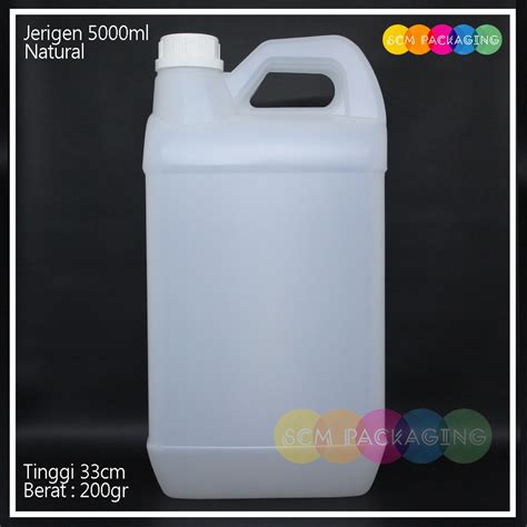 Jual Jerigen Ml Liter Hdpe Natural Segel Kemasan Cairan Kimia