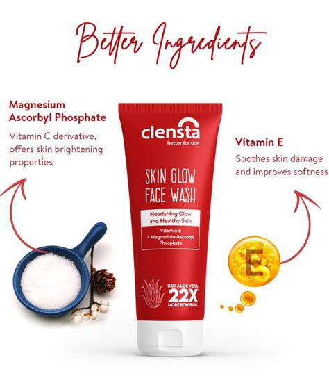 Clensta Skin Glow Face Wash With Red Aloe Vera Vitamin C And E Non