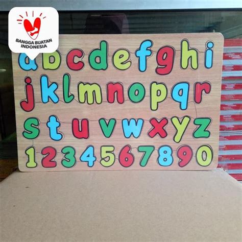 Jual Puzzle Puzle Pazel Kayu Mdf Belajar Abjad Huruf Shopee