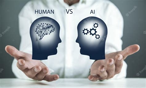 Premium Photo Human Head Vs Ai Human Intelligence Vs Artificial