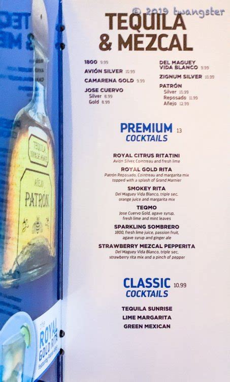 Drink Menu 2019 Royal Caribbean Dining Royal Caribbean Blog