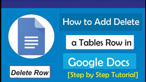 How To Delete A Table Row In Google Docs YouTube