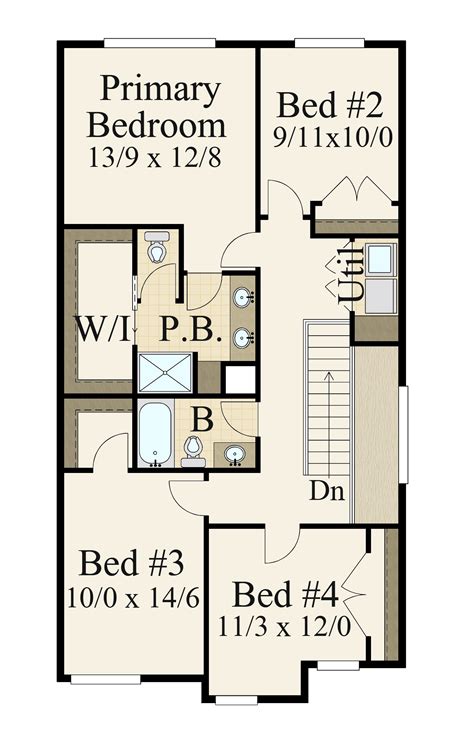 Effortless House Plan | Two Story Modern Narrow Great Room Home Design ...