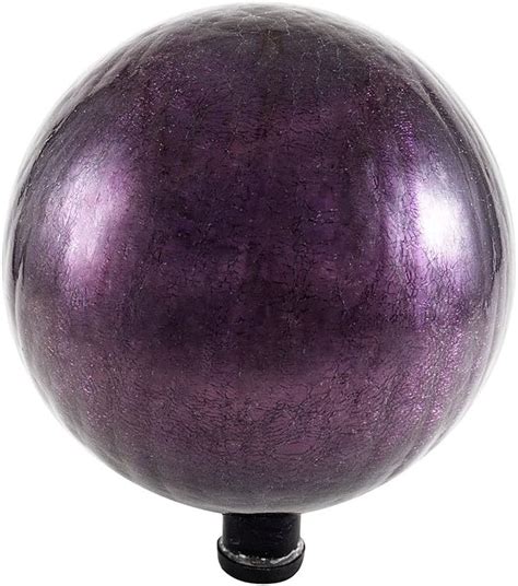 Achla Designs 12 Inch Crackle Gazing Globe Ball Plum Patio Lawn And Garden