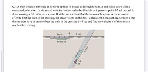 Solved Q3 A Train Which Is Traveling At 80 Mi Hr Applies Chegg