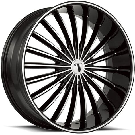 Velocity VW 11 Black with Machined Face and Stripe | Vtec-Wheels