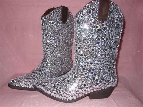 Custom Rhinestone Cowboy Boots By Tietheknotcreationz On Etsy 15000 Boots Cowgirl Boots