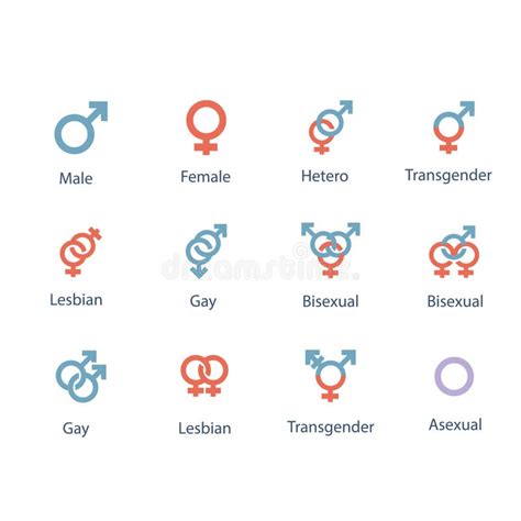 Vector Illustrations Of Male And Female Sex Symbol In Colour Black White Stock Illustration