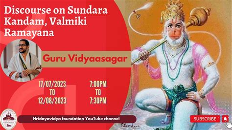 Guru Vidyaasagars Discourse On Sundara Kandam Valmiki Ramayana Day